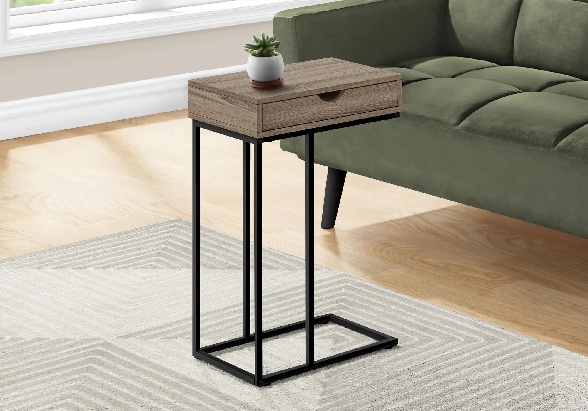 Accent Table, C - Shaped Contemporary & Modern Versatile Design by Couch.com