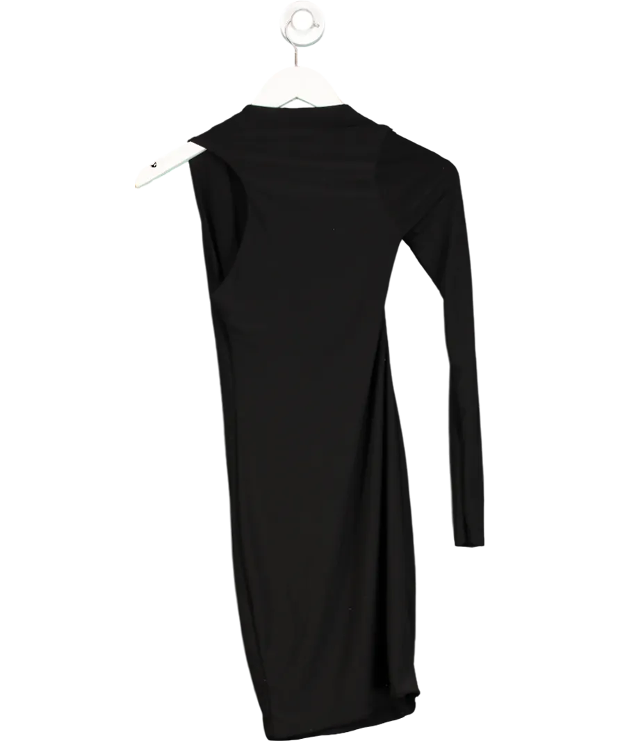 Club L Black Onbe-shoulder Bodycon Mini Dress UK 6