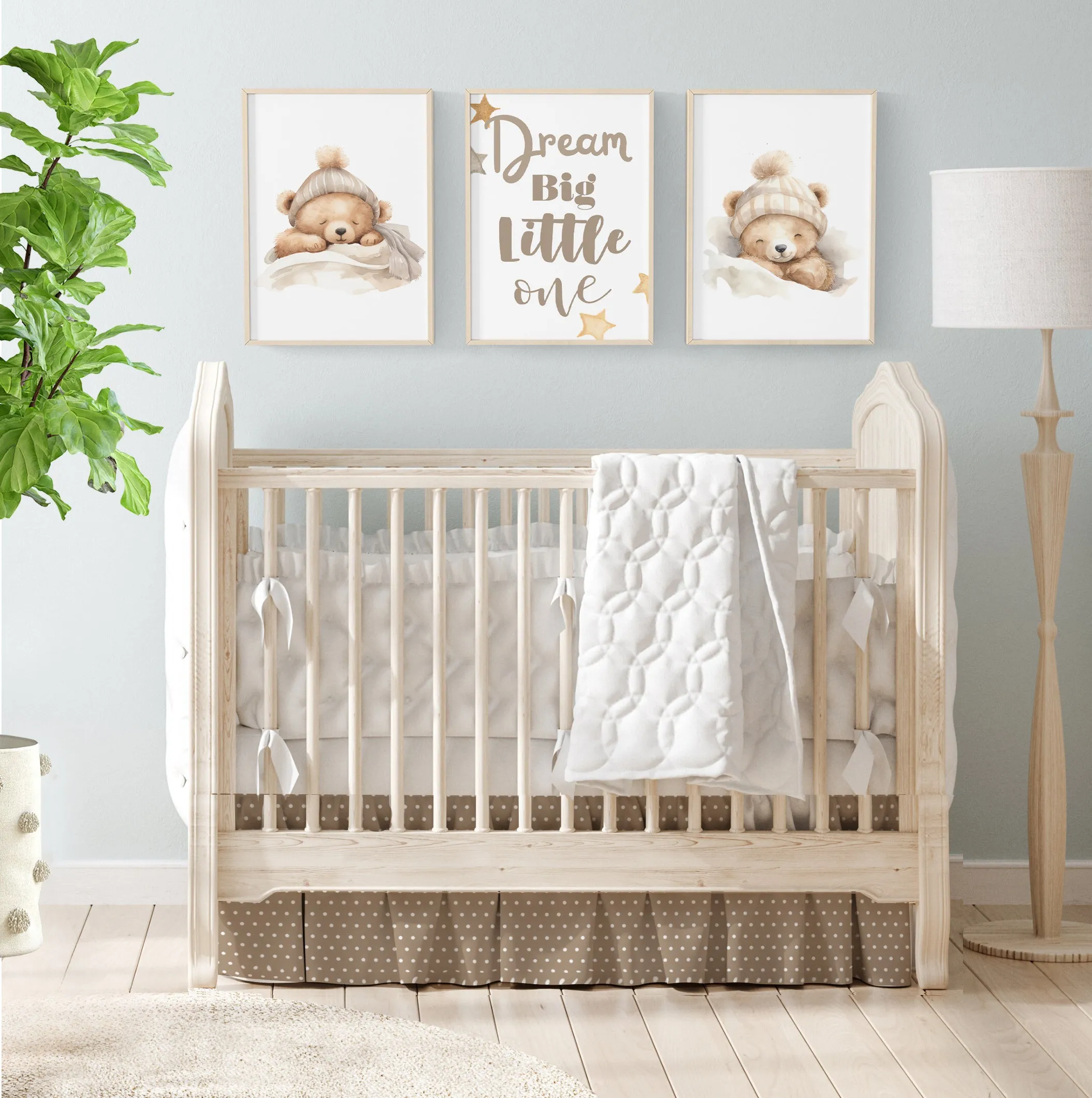 CRIB BEDDING - NEUTRAL TEDDY BEAR