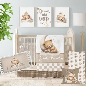 CRIB BEDDING - NEUTRAL TEDDY BEAR