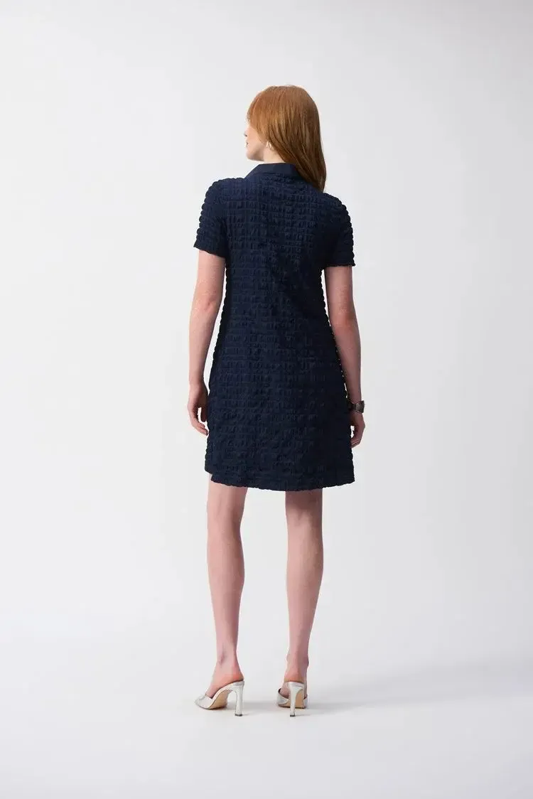 Joseph Ribkoff Ladies Midnight Blue Bubble Jacquard A-Line Dress