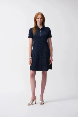 Joseph Ribkoff Ladies Midnight Blue Bubble Jacquard A-Line Dress