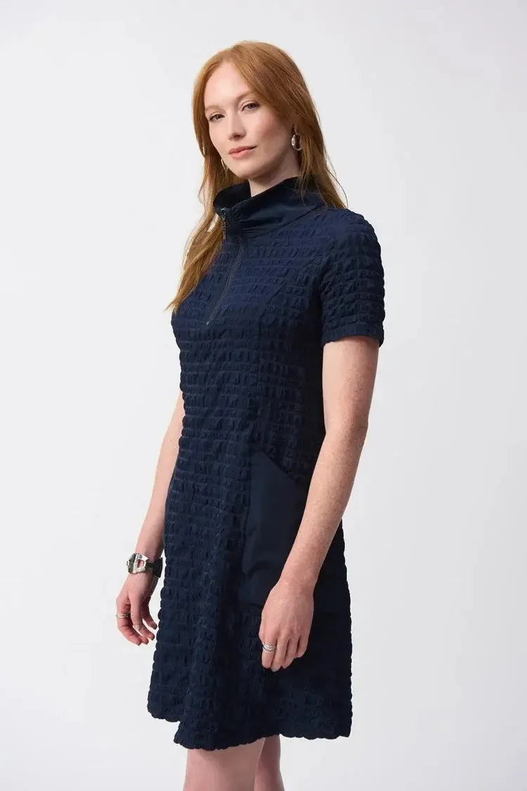 Joseph Ribkoff Ladies Midnight Blue Bubble Jacquard A-Line Dress