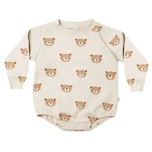 Quincy Mae - Teddy Bubble Romper in Natural