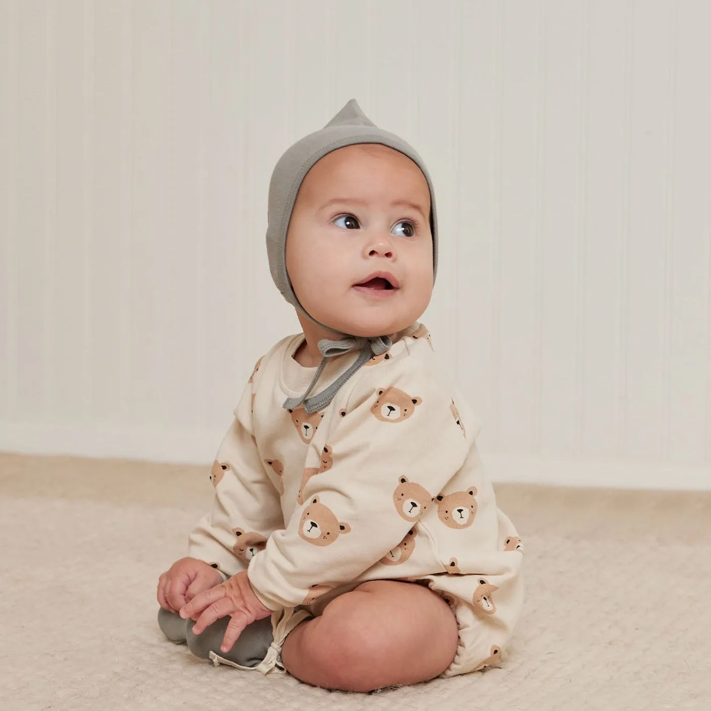Quincy Mae - Teddy Bubble Romper in Natural