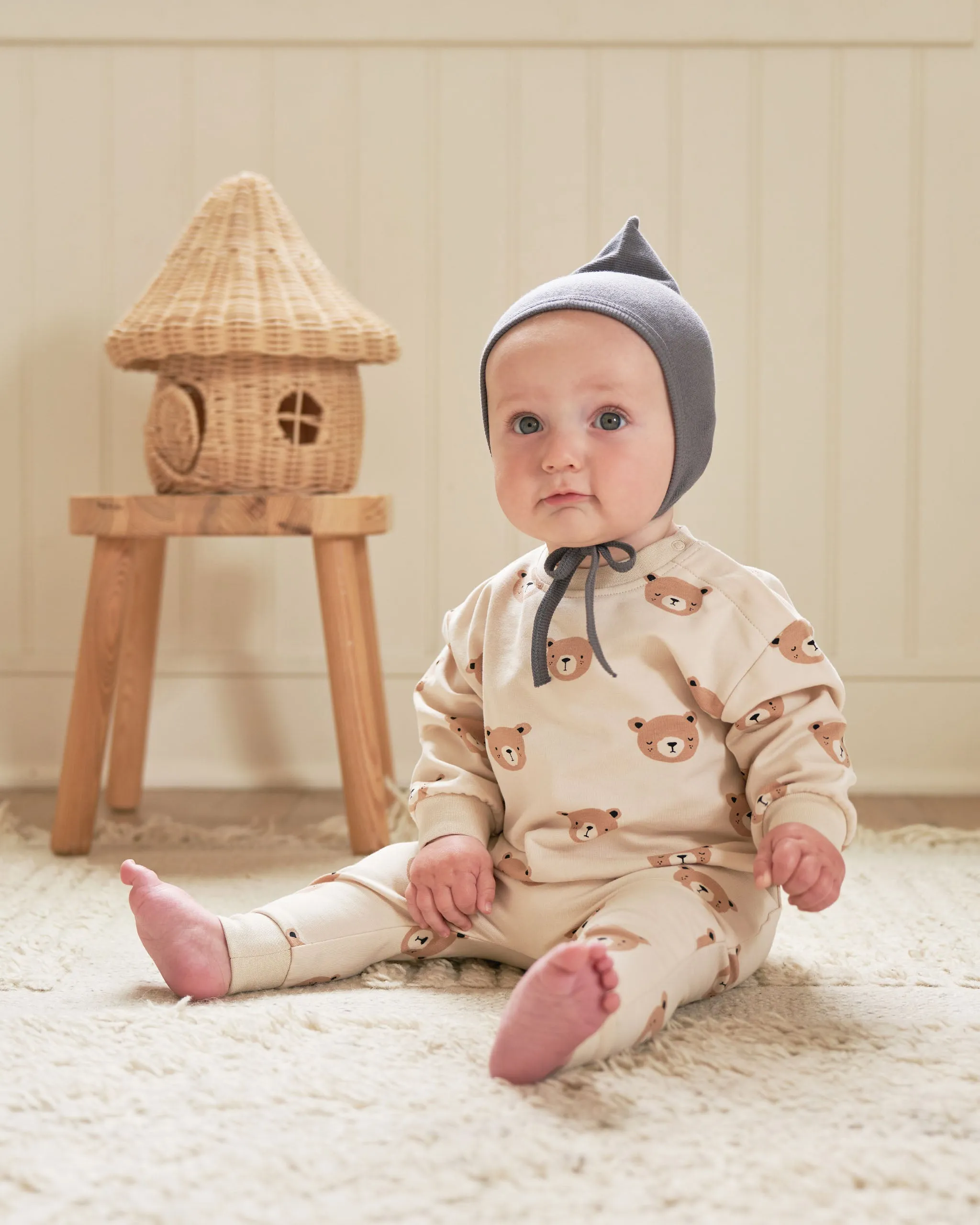 Quincy Mae - Teddy Sweatshirt in Natural