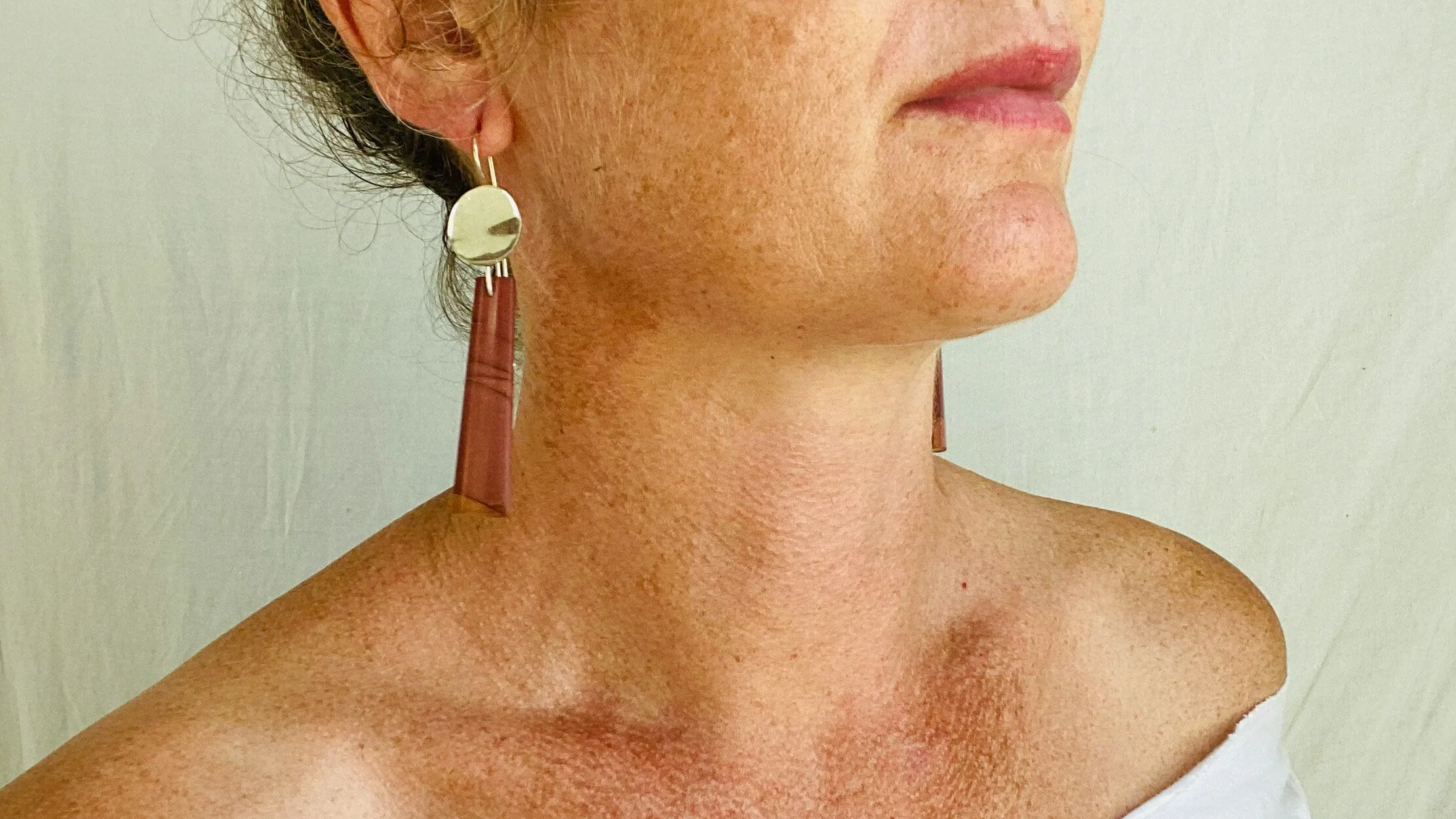 Red Jasper Earrings. Sterling Silver.