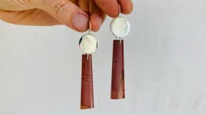 Red Jasper Earrings. Sterling Silver.