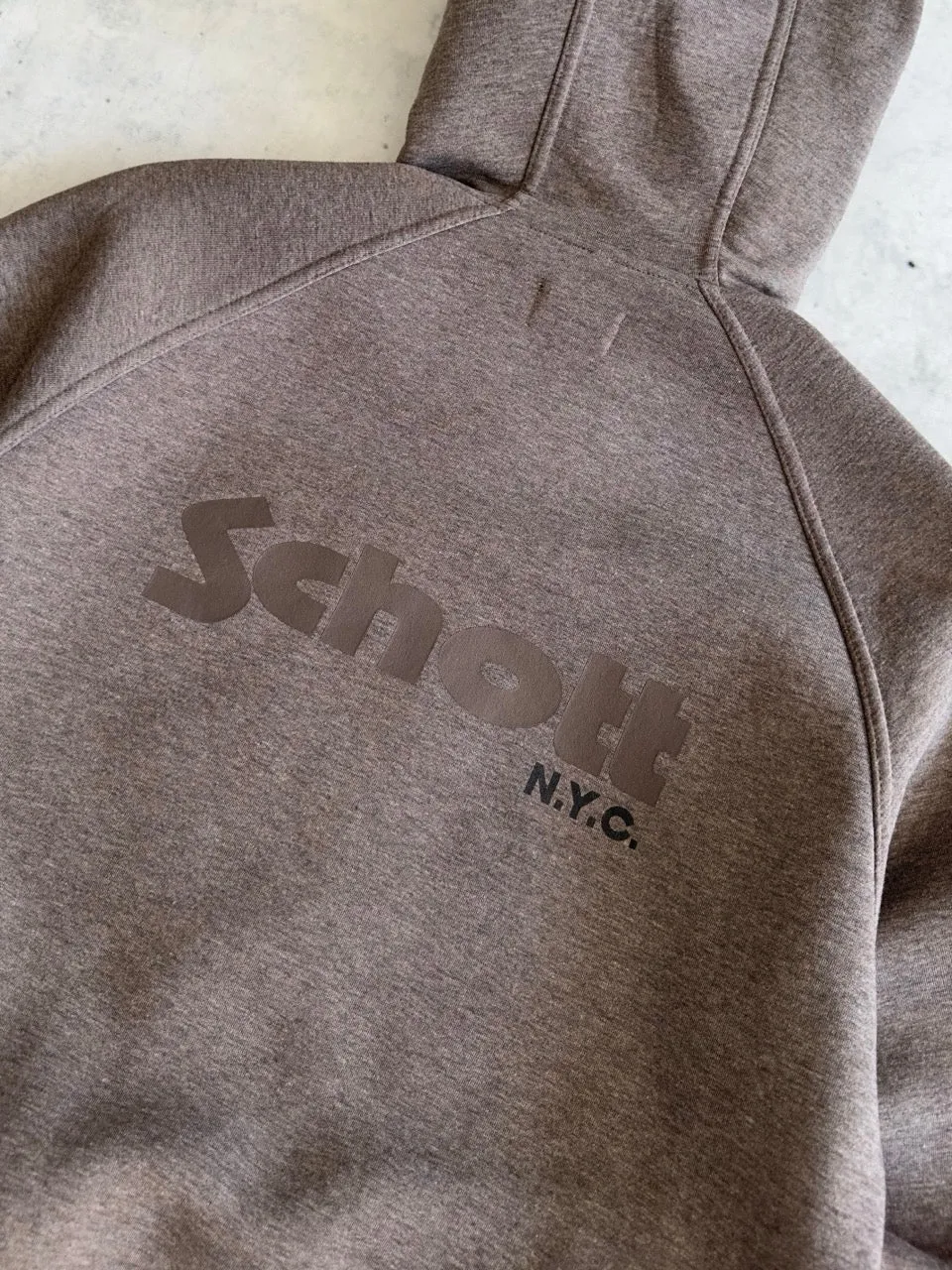 Schott NYC Fleece Lined scuba Zip Up Hoodie (S)