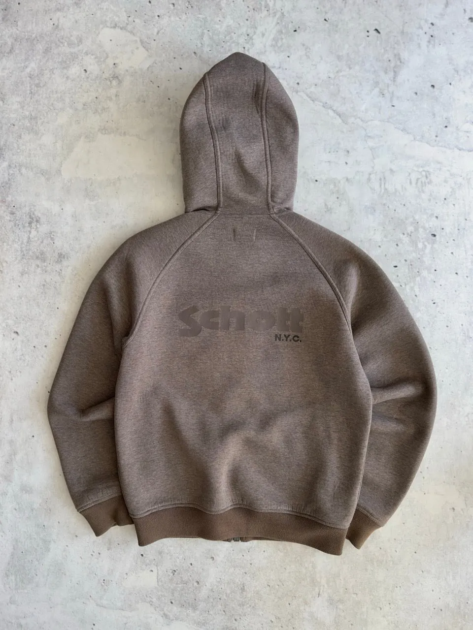 Schott NYC Fleece Lined scuba Zip Up Hoodie (S)