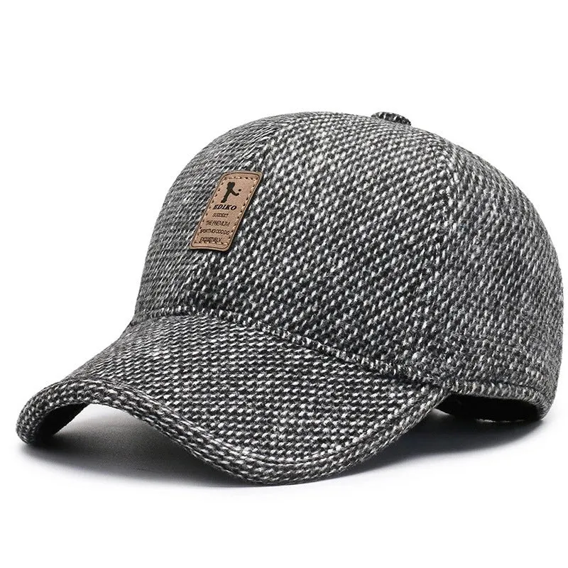 Winter Hats for Men Baseball Cap Warm Dad Caps with Earflaps Adjustable