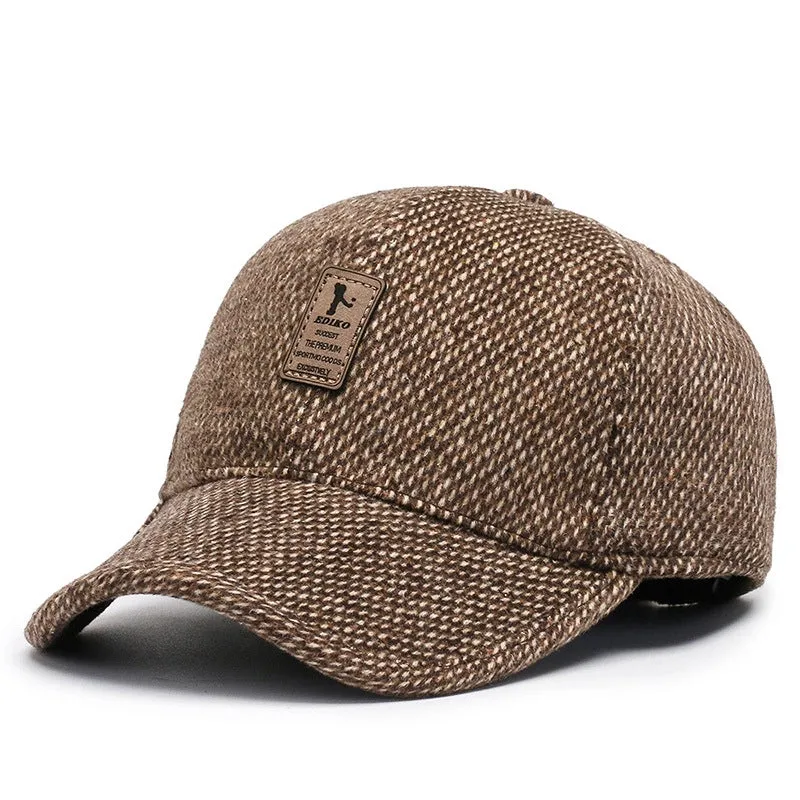 Winter Hats for Men Baseball Cap Warm Dad Caps with Earflaps Adjustable