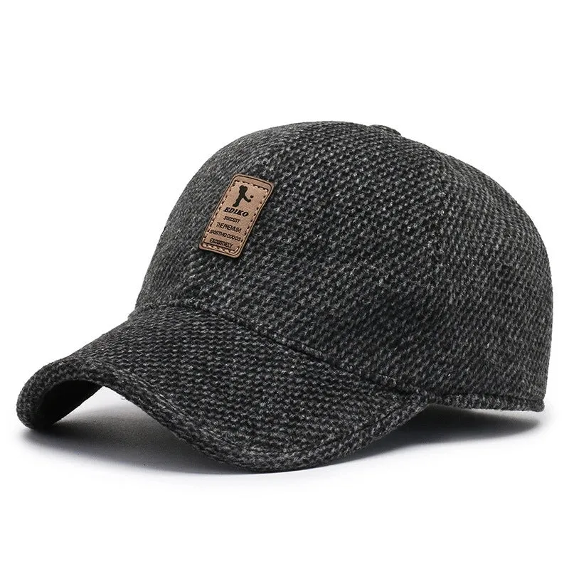 Winter Hats for Men Baseball Cap Warm Dad Caps with Earflaps Adjustable