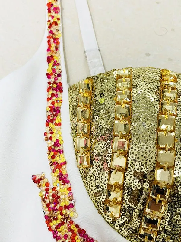 Women's Dresses Sling Heavy Industry Beaded Wood Ear Dress
